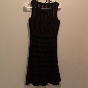 NWT white house black market fit & flare true black dress size 0